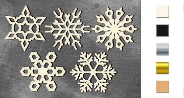 Chipboards set  "Snowflakes 2" #046