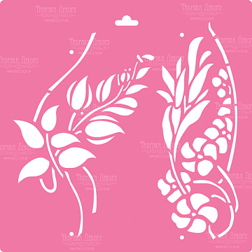 Stencil for decoration XL size (30*30cm), Periwinkle #016