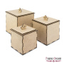 Jewelry boxes for accessories and jewelry, 3pcs,  DIY kit #038