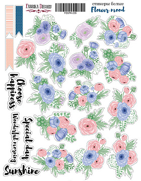 Kit of stickers 22 pcs Flower mood #008