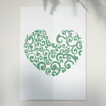 Stencil for crafts 15x20cm "Heart curls" #112 - 2 Stencil for crafts 15x20cm "Heart curls" #112 - 2