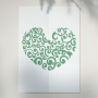 Stencil for crafts 15x20cm "Heart curls" #112 - 0