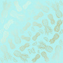 Sheet of single-sided paper with gold foil embossing, pattern Golden Pineapple Turquoise, 12"x12"