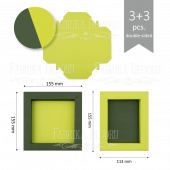 Набор картонных заготовок #008 color_Dark green-lime green Набор картонных заготовок #008 color_Dark green-lime green
