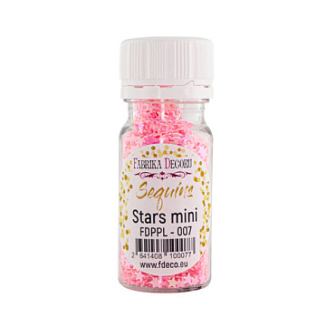 Sequins Stars mini, pink with golden nacre, #007