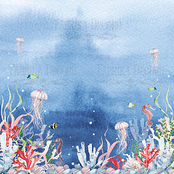 Sheet of double-sided paper for scrapbooking "Sea soul-3" 20,5х20,5