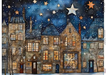 Papier do decoupage Przytulne domki-11, #0928, 29,7x42cm