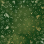 Sheet of single-sided paper with gold foil embossing, pattern Golden Dill, color Green aquarelle, 12"x12"