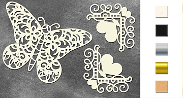 Chipboards set "Openwork butterfly" #133