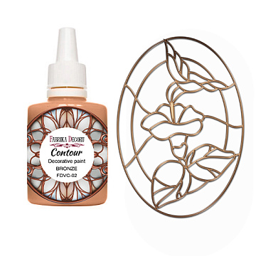 Outliner Paint for stained glass painting, Color Bronze, 30ml
