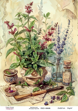 Decoupage-Karte #0698, 21cm x 29,7cm