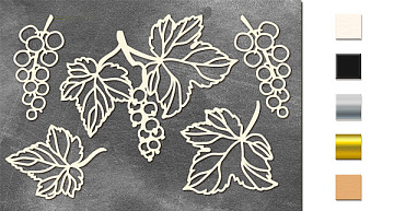 Chipboard embellishments set, Summer botanical diary #688