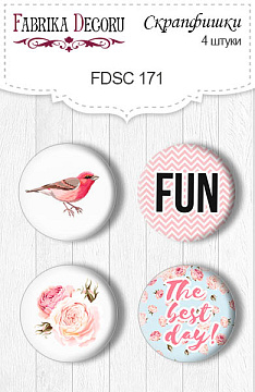 Set mit 4 Flair-Knöpfen zum Scrapbooking "Sensual Love" EN #171