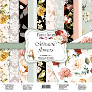 Double-sided scrapbooking paper set Miracle flowers 8"x8" 10 sheets
