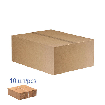 Cardboard box for packaging, 10 pcs set, 3 layers, brown, 230 х 165 х 95 mm