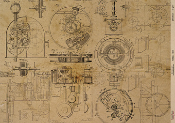 Kraftowy papier do decoupage, 42x29,7 cm, „Scienze antiche”, #0039