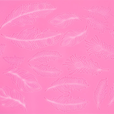 силиконовый коврик, кружевные перья #08 - 2