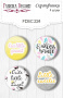 Set mit 4 Stk. Flair-Buttons zum Scrapbooking „Mein kleines Sparrow-Mädchen“ EN #224