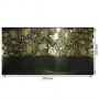 Stück PU-Leder zum Buchbinden mit Goldmuster Golden Peony Passion, Farbe Glossy Black, 50 cm x 25 cm