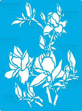 Szablon wielokrotny, 15x20cm, Gałązki magnolii, #392