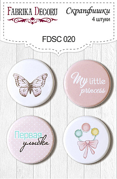 Set of 4pcs flair buttons for scrabooking #020