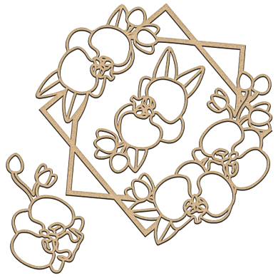 set of mdf ornaments for decoration #236