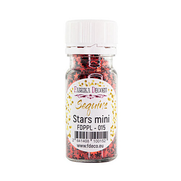 Pailletten Sterne mini, rotmetallic, #015