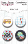 4er Set Flair Buttons zum Scrapbooking "Cool School" #176