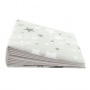Blankoalbum mit weichem Stoffeinband Weiß-graue Sterne 20cm x 20cm
