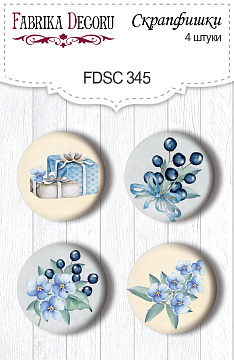 Set of 4pcs flair buttons for scrabooking "Shabby baby boy redesign" #345