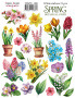 Set of stickers 21pcs Spring Botanical story #385