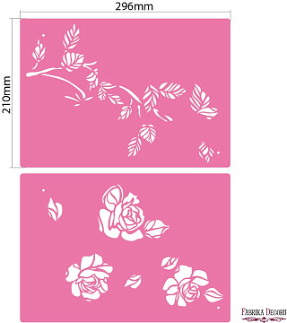 Multilayer stencil, multipurpose, (30*21cm), Roses #158