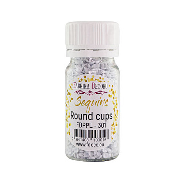 Sequins Round cups, white, #301