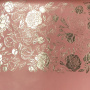 Eko skóra cięta z wytłoczeniem z folii srebrnej, kolor Silver Peony Passion, kolor Flamingo, 50cm x 25cm 