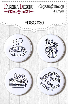 Set mit 4 Flair-Buttons für Scrapbooking #030