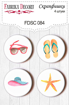 Set mit 4 Flair-Buttons für Scrapbooking #084