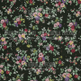 Stoffzuschnitt 35X80 Blumen auf Schwarz