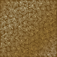 Sheet of single-sided paper embossed by golden foil "Golden Rose leaves, color Milk chocolate"