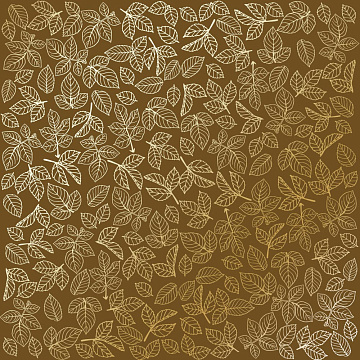 Einseitig bedruckter Papierbogen mit Goldfolienprägung, Muster "Goldene Rosenblätter, Farbe Milchschokolade"