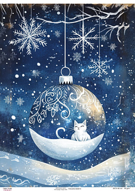 Decoupage Card Christmas decoration, #0914, 29.7x42cm