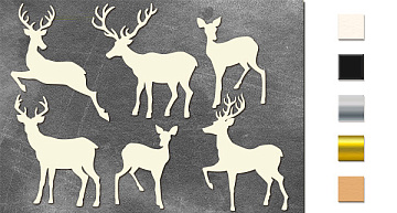 Chipboard embellishments set, Deers #1  #633