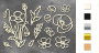 Chipboard embellishments set, "Wildflowers" #024