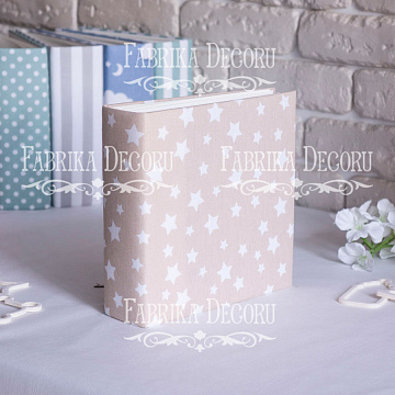 Blank album with a soft fabric cover Beige stars 20сm х 20сm