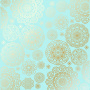 Лист односторонней бумаги с фольгированием, дизайн Golden Napkins Turquoise, 30,5см х 30,5 см