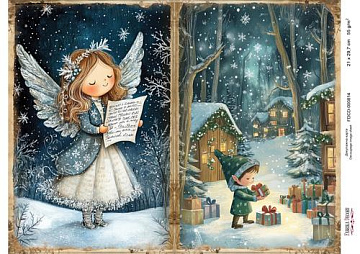 Decoupage card «Christmas Tale» #000814, 21cm x 29,7cm