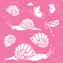 Stencil for decoration XL size (30*30cm), Snails and butterflies #043