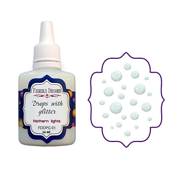 Liquid glass drops with glitter Northern lights 30 ml