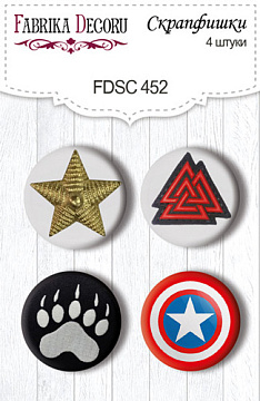 Set of 4pcs flair buttons for scrabooking Military style #452