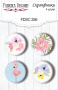 4er Set Flair Buttons zum Scrapbooking "Sommerferien" #256