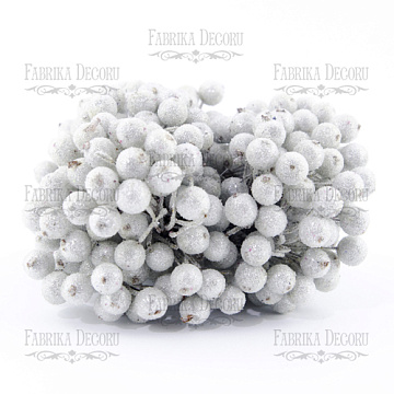 Set of sugar guelder rose berries, Silver, 20pcs
